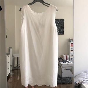 Reiss Laser Cut White Shift Dress